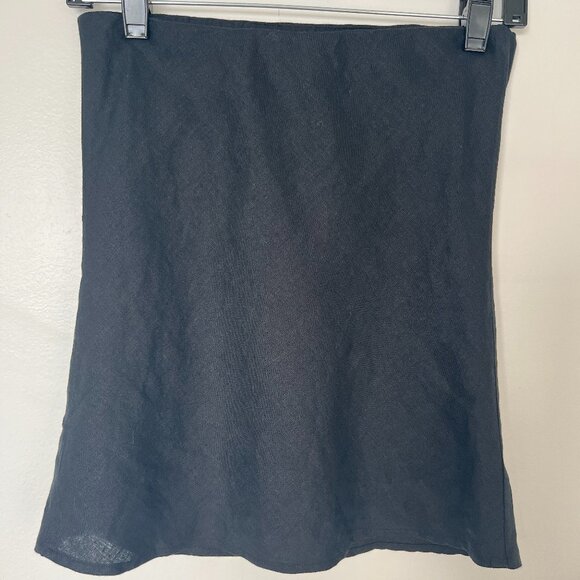DONNI Black Linen Tube Top - Picture 3 of 4
